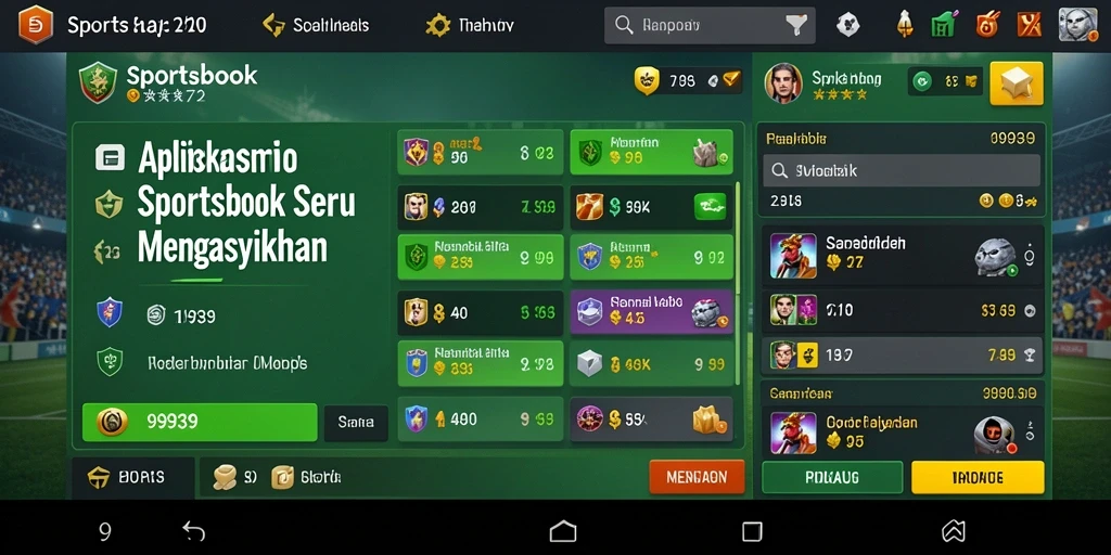 Screenshot menampilkan pengalaman taruhan langsung dalam aplikasi Sportsbook 9939.