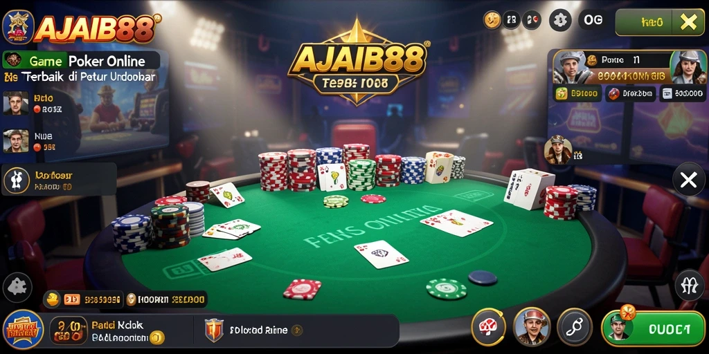 Screenshot AJAIB88 menampilkan momen seru dalam permainan Poker.