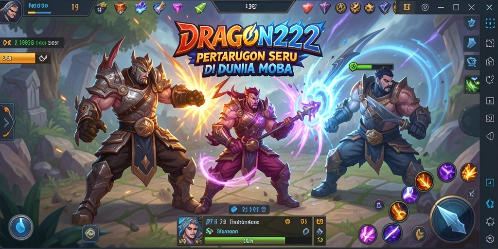 Screenshot gameplay menampilkan aksi seru dalam permainan MOBA.