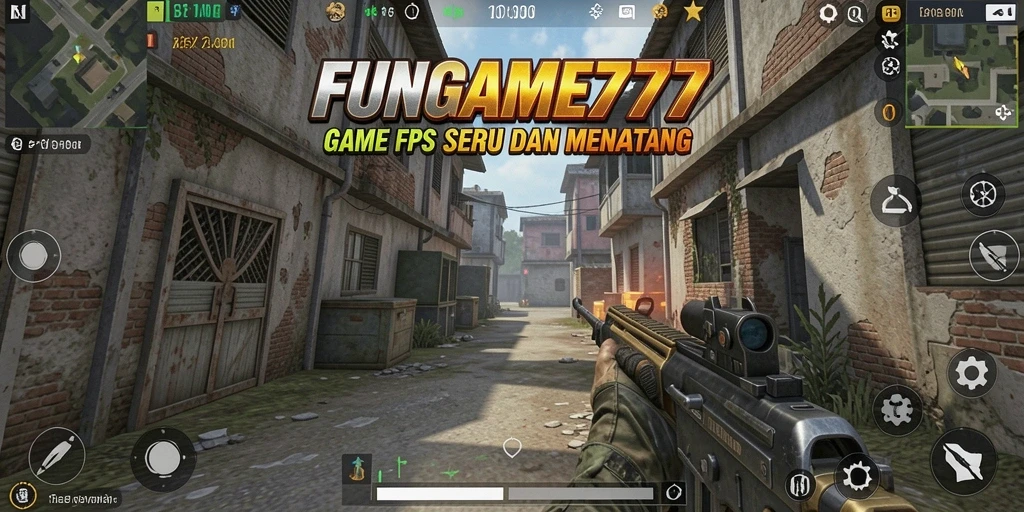 Tampilan gameplay seru dalam FUNGAME777 dengan aksi FPS yang mendebarkan.