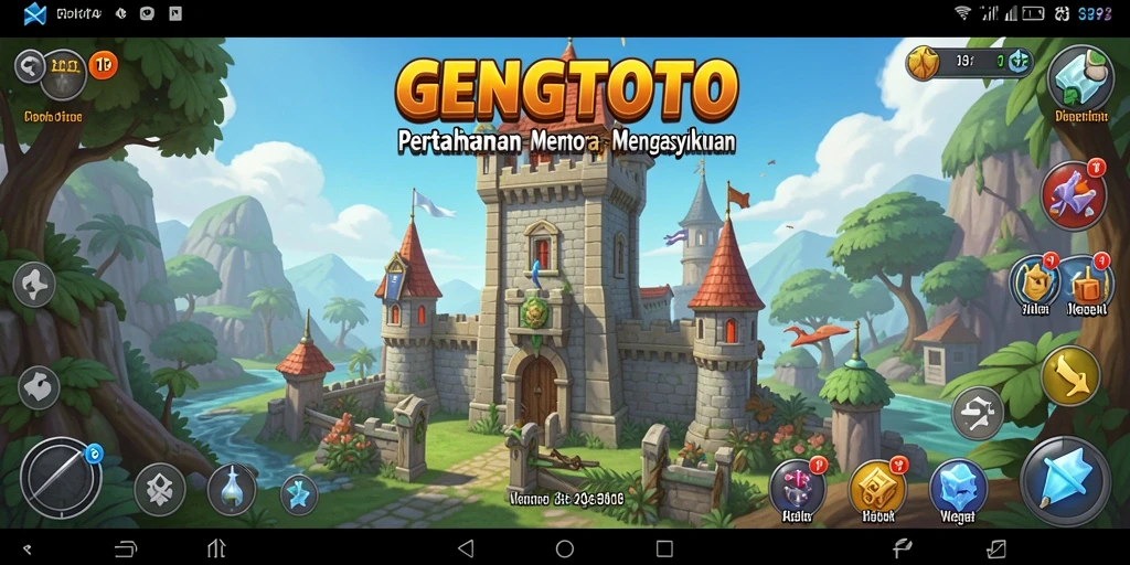 Tampilan gameplay GENGTOTO dengan menara pertahanan yang strategis.