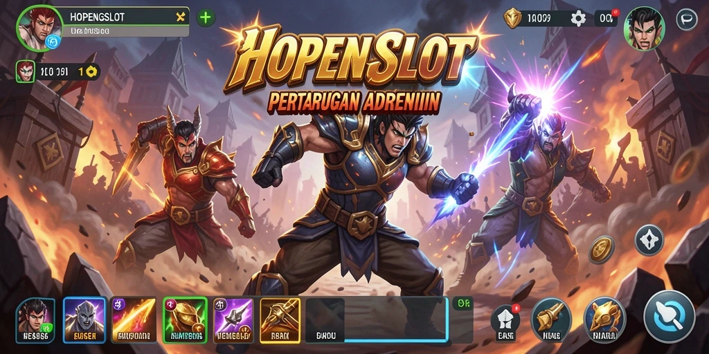 Tampilan screenshot HOPENGSLOT menampilkan karakter bertarung dengan grafik memukau.