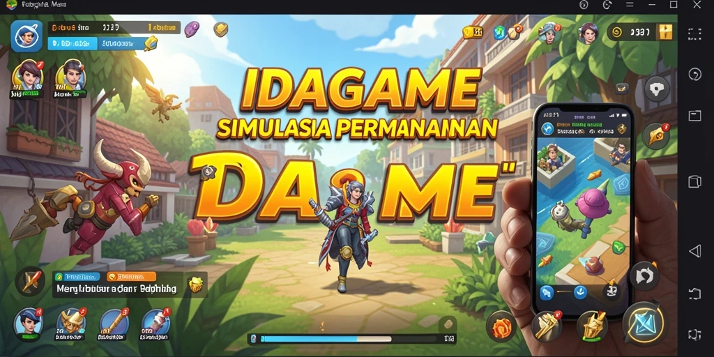 Tangkapan layar utama IDAGAME menampilkan gameplay mendalam dan interaksi sosial.
