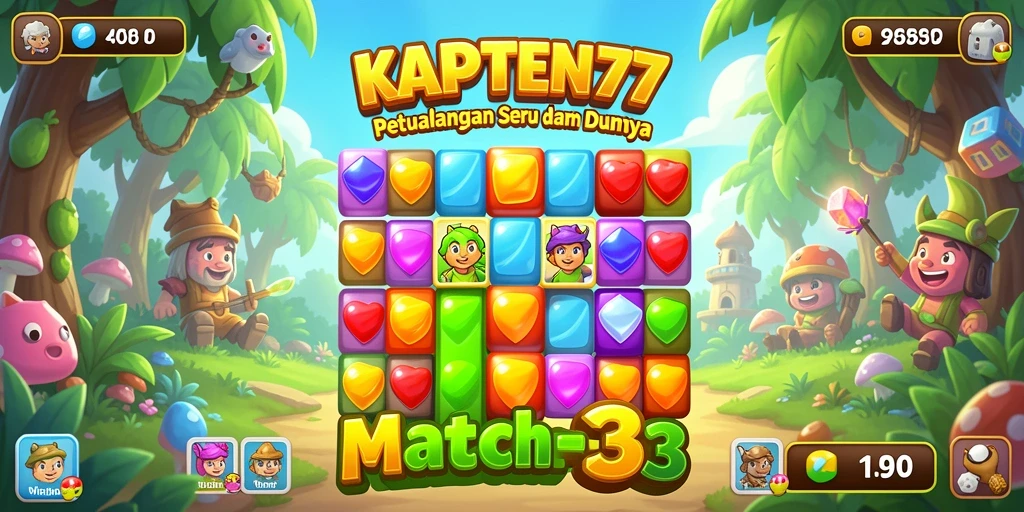 Screenshot KAPTEN77 menampilkan gameplay seru saat mencocokkan objek.