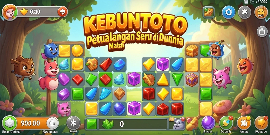 Tampilan gameplay KEBUNTOTO yang penuh warna dan seru.