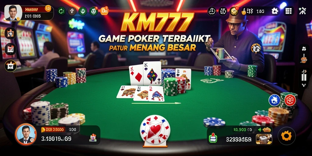 Tampilan gameplay Poker yang menarik dan mendebarkan di KM777.