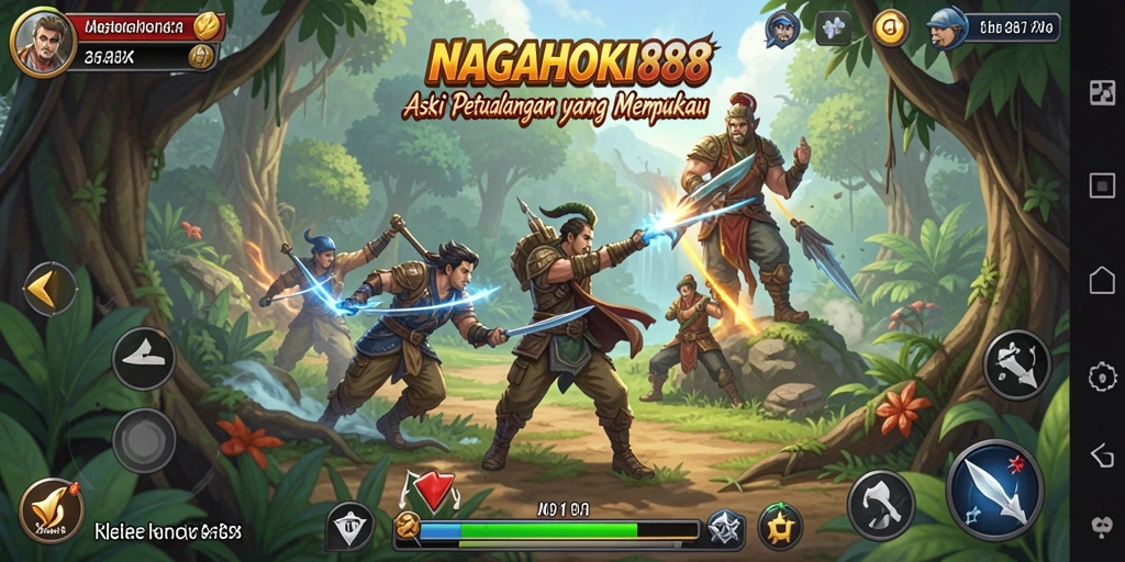 Tangkapan layar menampilkan aksi mendebarkan dalam NAGAHOKI88.