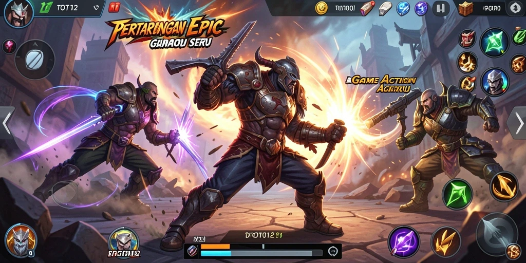 Tampilan dinamis dari gameplay seru TOTO12 yang penuh aksi.