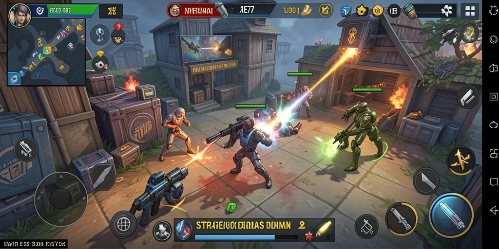 Tampilan gameplay XE77 yang menegangkan dan strategis.